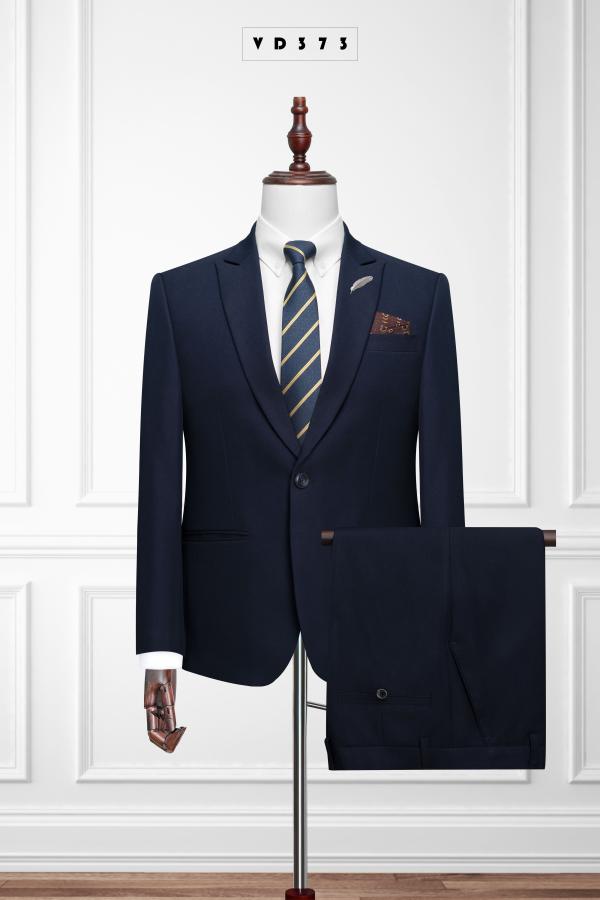 373 Bộ Vest Xanh Đen Dày 1 Nút #0